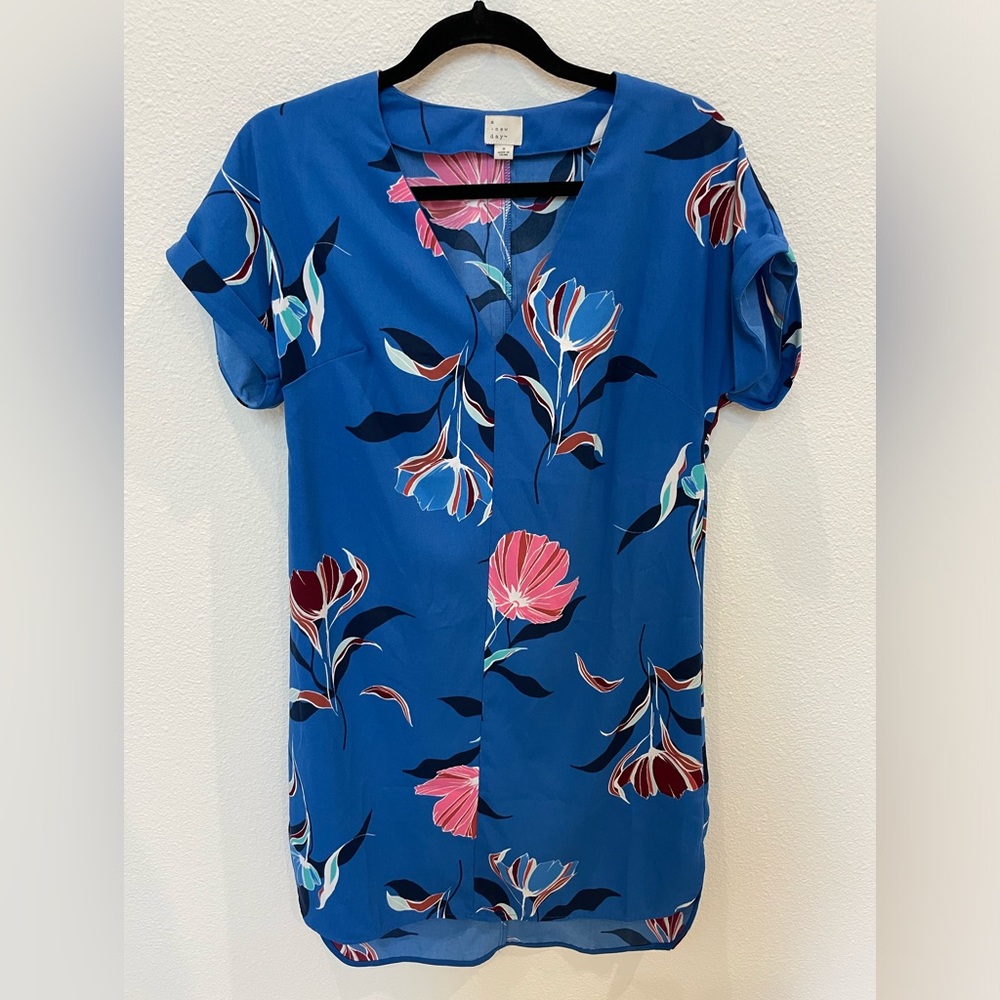 Target A New Day Blue and Pink Floral Dress